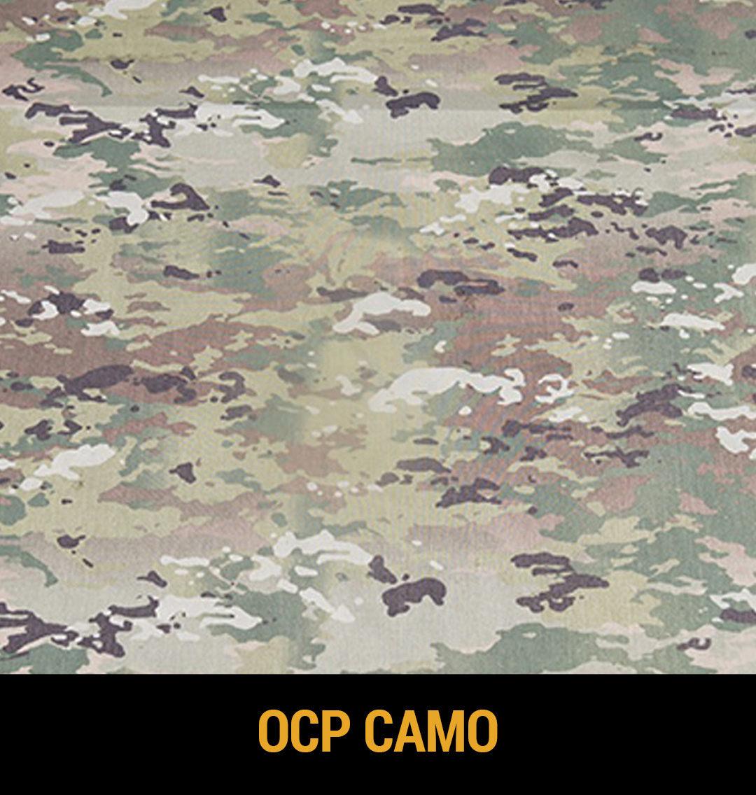 The Operational Camouflage Pattern, commonly known as OCP, is prominently used across Army, Air Force, and Space Force uniforms.
